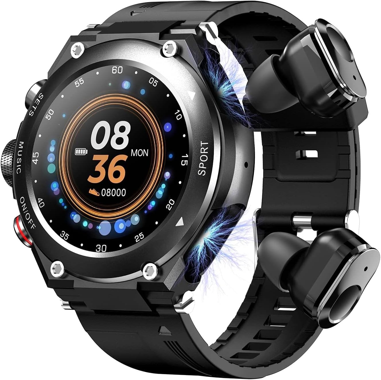 2 in 1 Smart Watch with Earbuds Fitness Tracker Blood Oxygen Heart Rate Monitor Sleep Monitor HD Touch Screen Compatible with iPhone Samsung Android Phones T92 (Black) 2 in 1 Smart Watch with Earbuds Fitness Tracker Blood Oxygen Heart Rate Monitor Sleep Monitor HD Touch Screen Compatible with iPhone Samsung Android Phones T92 (Black)